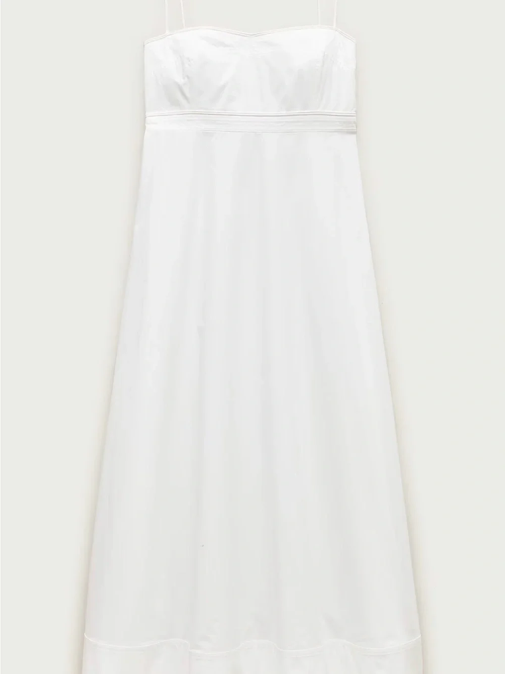 J. Crew White 100% cotton  sweetheart spaghetti strap A lineMidi Dress SZ12 NWT